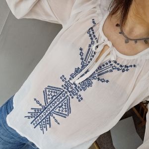 Mudd S White top tunic light blouse  summer